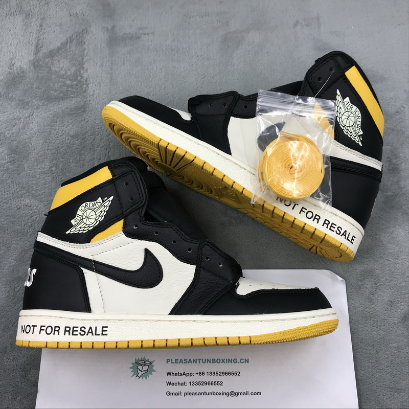 Authentic Air Jordan 1 NRG No L's Yellow Black